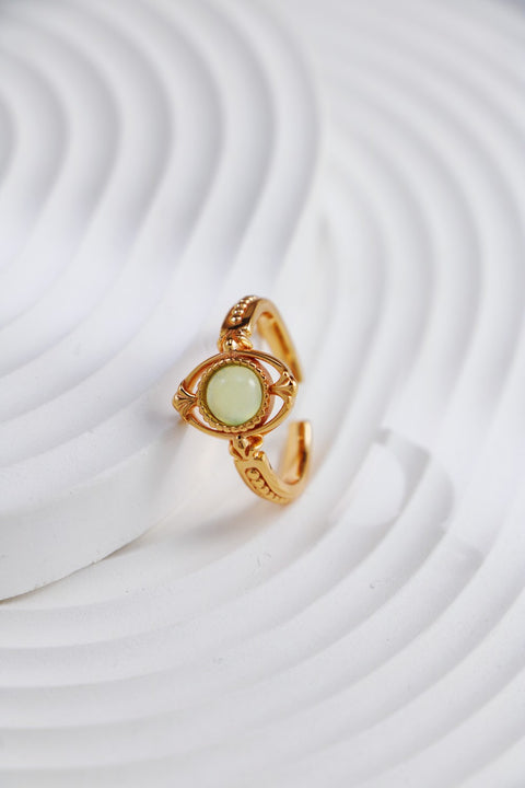 Gold Cape Emerald Open Ring