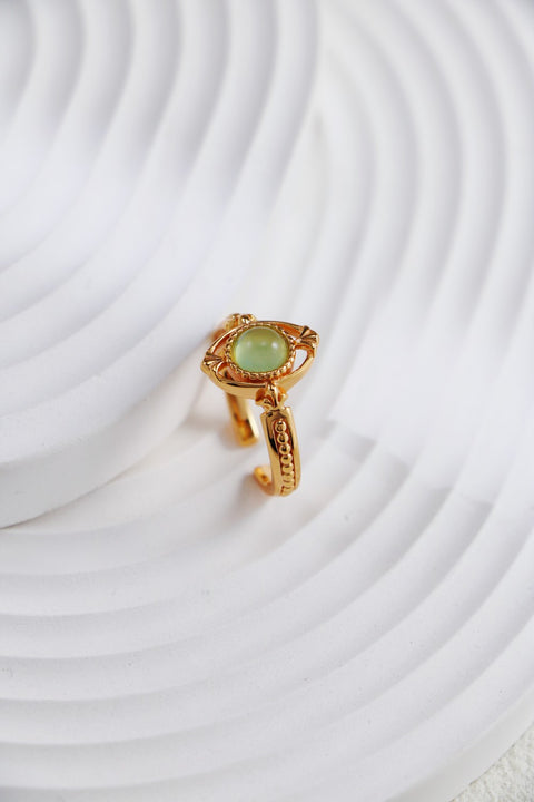 Gold Cape Emerald Open Ring